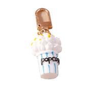 XUCZHAI Cute Food Keychain Resin Love Heart Cake Charms Keyrings For Women Men Car Key Handbag Pendant Chains DIY Accessories(Brown)