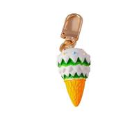 XUCZHAI Cute Food Keychain Resin Love Heart Cake Charms Keyrings For Women Men Car Key Handbag Pendant Chains DIY Accessories(Silver)