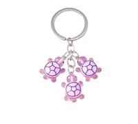 XUCZHAI Cute Resin Simulated Tortoise Keychain Cartoon Animal Key Ring Pendant For Women Girl Handbag Decor DIY Jewelry(Dark purple)