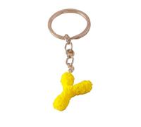 XUCZHAI Cute Rose Flower Creative Initial LettersKeychain For Women Girls Alphabet Keyring Pendants Handbag Decor Jewelry(Dark Brown)