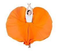 XUCZHAI Falda de Gasa 720 Grados for Ballet, Danza del Vientre, for Mujer, Estilo Gitano, Larga, for práctica, Falda Plisada Lisa, Color Rosa(Orange,S)