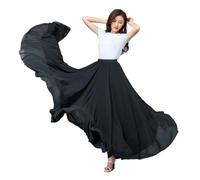 XUCZHAI Falda de Gasa de 720 Grados for Bailarina, Patinaje Gitano, Falda Larga, Ropa de práctica for Bailarina, Falda Profesional for Baile de Escenario.(Ater,M Length 85cm)