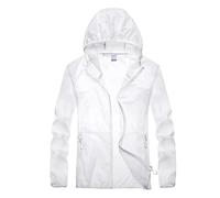 XUCZHAI Impermeable de secado rápido, impermeable, for pesca, unisex, for exteriores, con protección solar, ligero y transpirable, cortavientos for mujer(White,5XL)