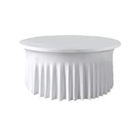 XUCZHAI Mantel Redondo de Licra con Interior y Antimanchas, Ideal for cumpleaños, Despedidas Soltera decoración Fiestas para Bar, Boda, Fiesta(White,5ft (60 In) 1Pack)
