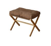 XUCZHAI Reposapiés Plegable de bambú con Asiento Acolchado Suave, portátil for Oficina y hogar, diseño Compacto para Dormitorio, Sala De Estar(Coffee)