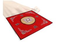 XUCZHAI Tapete Grande de Mahjong 80x80cm, Mesa Juego antiruido, Mantel Accesorio Antideslizante poliéster for Fiesta en casa para Mahjong, Paigow, Poker(Red,2PCS)