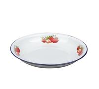 XUCZHAI Thickened Enamel Dinner Plate Classic Vintage Round Dish Fruit Bowl & Rice Deepened Para Picnic Y Reuniones