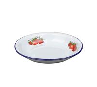 XUCZHAI Thickened Enamel Dinner Plate Classic Vintage Round Dish Fruit Bowl & Rice Deepened Para Picnic Y Reuniones