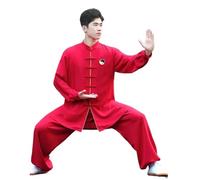 XUCZHAI Traje de Tai Chi Kung Fu, Uniforme Tradicional Artes Marciales for Mujeres y Hombres, drapeado Fluido, Transpirable cómodo(Brown,XXL)
