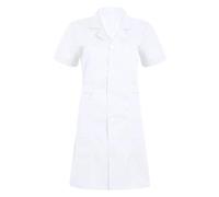 XUCZHAI Uniformes de Enfermera Hospital con Cuello Solapa y Botones al Frente for Mujeres Adultas, Uniforme Laboratorio, Disfraz for Halloween Cosplay(White,XL)