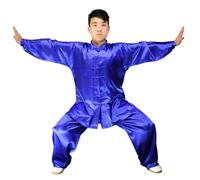XUCZHAI Uniformes Tradicionales de Tai Chi Kung Fu for Adultos, Ropa Gimnasia matutina Wushu, Traje Artes Marciales Wing Chun for niños y(Blue,M(160))