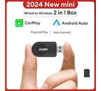 XUDA nuevo adaptador inalámbrico CarPlay Android Auto Mini caja inteligente Plug And Play WiFi conexión rápida Universal para Nissan 2in1-green