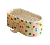 XUDREZ Bañera de hielo y baño caliente portátil plegable para 2 personas, compartimento aislante grueso, plegable sin tapa, baño plegable para adultos, niños, patrón de lunares, 1.5 m