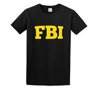 Xue Fu Rong Grossbull FBI Federal Bureau of Investigation Science Fiction Pop Culture Half Sleeve Youth Keep Warm T-Shirt Black XXL