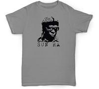 Xue Fu Rong Men's UUC Sun Ra T Shirt Jazz Space Vinyl Breaks Long Sleeves Short Sleeve Pullover Top Tight EU Size T-Shirt Grey M