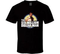 Xue Fu Rong Six Million Dollar Man TV Show T-Shirt Graphic Unisex Black Top Shirt S T-Shirt Black 3XL