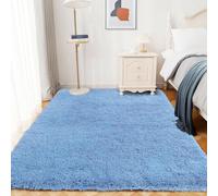 XUEDNGM Alfombra Alfombra Salon 60 x 120 cm Parte Inferior Antideslizante, Lavable hasta 30 Grados, Muy Suave Alfombra para La Sala de Estar Salón Alfombra Lavable para Salón, Azul Cielo