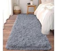 XUEDNGM Alfombra Alfombra Salon Antideslizante 105 x 205 cm Antideslizante y Muy Resistente, Mullida, Lavable Alfombra Suave y Esponjosa para El Dormitorio Alfombra, Gris