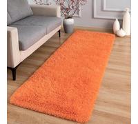 XUEDNGM Alfombra de Pelo Largo 100 x 185 cm Modernas Pelo Largo Lavables, Suave, Esponjosa, Antideslizante Alfombra Dormitorio Antideslizantes para Salón, Naranja