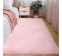 XUEDNGM Alfombra de Pelo Largo 70 x 180 cm Modernas Pelo Largo Lavables, Suave, Esponjosa, Antideslizante Alfombra Sala de Estar-Dormitorio Alfombra Moderna para Salón, Rosa