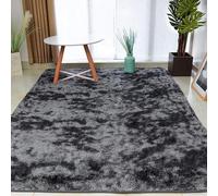 XUEDNGM Alfombra Peluda Alfombra Dormitorio 53 x 150 cm Super Suaves de La Pelusa, Mullida Parte Inferior Antideslizante Alfombra Suave y Mullida Alfombra Esponjosa de Cama, Gris Oscuro