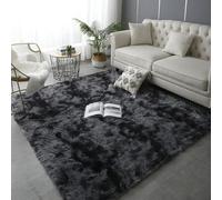 XUEDNGM Alfombra Salón Alfombra de Salón 200 x 230 cm Modernas Pelo Largo Lavables, Suave, Esponjosa, Antideslizante Alfombra Salón Moderna Alfombras de Habitacion Suave para Salón, Gris Oscuro