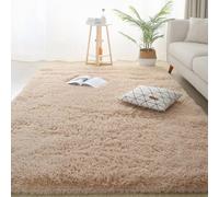 XUEDNGM Alfombra Salón Alfombra de Salón 90 x 135 cm Suaves de La Pelusa, Lavable y Antideslizante, Muy Suave Alfombra Sala de Estar-Dormitorio Alfombra Moderna para Salón, Beige