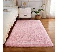 XUEDNGM Alfombra Salón Antideslizante 130 x 150 cm Super Suaves de La Pelusa, Mullida Parte Inferior Antideslizante Antideslizante - Alfombra Dormitorio Alfombra Salon, Rosa