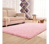 XUEDNGM Alfombra Salon de Habitacion 150 x 200 cm Modernas Pelo Largo Lavables, Suave, Esponjosa, Antideslizante Alfombra Salón Moderna Alfombras de Habitacion Suave para Salón, Rosa