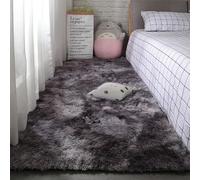 XUEDNGM Alfombras de Área Alfombras Salon 120 x 280 cm Suaves de La Pelusa, Lavable y Antideslizante, Muy Suave Alfombra Moderna Mullida Alfombras de Salon Lavable para Salón, Gris Oscuro