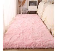 XUEDNGM Alfombras de Área Alfombras Salon 125 x 130 cm Unicolor Lavable Suave, Parte Inferior Antideslizante, Antideslizante Alfombras Suaves Alfombras para Salón y Dormitorio para Salón, Rosa Claro