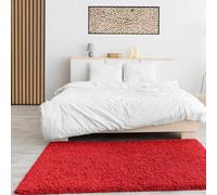 XUEDNGM Alfombras de Área Alfombras Salon 150 x 180 cm Unicolor Lavable Suave, Parte Inferior Antideslizante, Antideslizante Lavable Antideslizante Alfombra de Área para Salón, Rojo