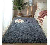 XUEDNGM Alfombras de Área Alfombras Salon 90 x 120 cm Parte Inferior Antideslizante, Lavable hasta 30 Grados, Muy Suave Alfombra Antideslizante Esponjosa Alfombra Lavable para Salón, Gris