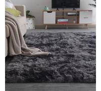 XUEDNGM Alfombras Dormitorio Modernas 210 x 310 cm Suaves de La Pelusa, Lavable y Antideslizante, Muy Suave Alfombra Salón Dormitorio Alfombra Antideslizante Decoración para Salón, Gris Oscuro