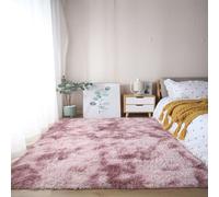 XUEDNGM Alfombras Dormitorio Modernas 70 x 130 cm Modernas Pelo Largo Lavables, Suave, Esponjosa, Antideslizante Alfombra Pelo Largo Alfombra de Salón Antideslizante para Salón, Rosa Morado