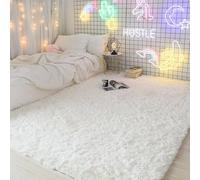 XUEDNGM Alfombras Modernas 40 x 120 cm, Parte Inferior Antideslizante, Lavable hasta 30 Grados, Muy Suave Alfombra Suave Lavable Alfombras Mullidas de Interior para Salón, Blanco