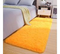 XUEDNGM Alfombras Salón Alfombras Modernas 75 x 300 cm Parte Inferior Antideslizante, Lavable hasta 30 Grados, Muy Suave Alfombra Antideslizante Salon Alfombra de Pelo Suave para Salón, Amarillo