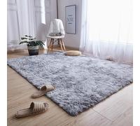 XUEDNGM Alfombras Salón Pelo Largo 120 x 230 cm Suaves de La Pelusa, Lavable y Antideslizante, Muy Suave Alfombra Sala de Estar-Dormitorio Alfombra Moderna para Salón, Gris Claro