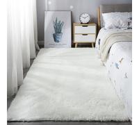 XUEDNGM Alfombras Salón Pelo Largo 95 x 240 cm Modernas Pelo Largo Lavables, Suave, Esponjosa, Antideslizante Alfombra Salon Peludo Alfombra Lavable Antideslizante para Salón, Blanco
