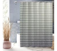 XUEDNGM Cortina de Baño de Tela Lavable 110 x 195 cm Cortina Ducha Antimoho Poliéster Cortina Ducha Personalizable, Antibacteriano, Secado Rápido, Lavable, con Ganchos, cuadrícula Multicolor