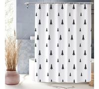 XUEDNGM - Cortina de ducha de tela 100 x 150 cm (39 x 59 pulgadas), de secado rápido, lavable, con dobladillo pesado, personalizable, juego de cortinas de ducha impermeables para baño, con ganchos