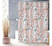 XUEDNGM Cortinas de Baño Antimoho 130 x 180 cm Cortinas de Baño Cortina de Ducha Poliéster Dobladillo Ponderado, Personalizable, Secado Rápido, Lavable, con Ganchos, Guijarro