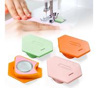 xuefenfei Paquete de 4 Guías de Costura Magnéticas con Escala, Guía Poligonal Extraíble para Máquina de Coser, Accesorios de Costura para Principiantes, Magnetic Seam Guide Portátil