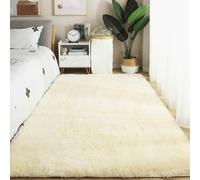 XUEHMIN Alfombras Salón 270 x 420 cm Antideslizante y Suave Alfombra Peluda Salon Discreta Moderna para Sala de Estar, Comedor, Habitación de Niños, Dormitorio, Color Crema
