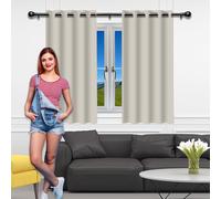 XUEHMIN Cortinas Salon con Ojales 1 Piezas 200 x 135 cm Poliestere Resistente, Termica Isolante Cortinas Térmicas Aislantes Frío Calor per Camera da Letto e Soggiorno, Beige