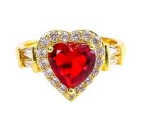 XUEJIANN Cómo medir el tamaño de tu dedo para un anillo en forma de corazón, anillo femenino, accesorios de joyería de arriba y abajo, C, Metal, Sin piedras preciosas