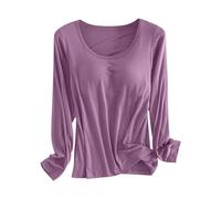 XUEJIANN Top de ropa de dormir para mujer de manga larga de algodón, pijamas de algodón blanco para mujer, conjuntos de pijamas de talla grande, ropa de dormir suave de cuello redondo, pijama de manga