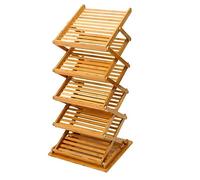XUELOMZ Estante de información, Estante de Almacenamiento Plegable de 3 Niveles para revistas, Ideal para el hogar y la Oficina, Estante de bambú para almacenar Literatura, Expo