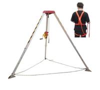 XUELOMZ Kit de trípode de Aluminio para Espacios confinados, Equipo de Rescate de elevación con protección contra caídas de 32.8' para pozos, sótanos, túneles y alcantarillas, TR
