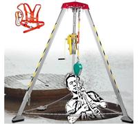 XUELOMZ Kit de trípode para Espacios confinados, Ajustable, para Rescate y elevación, para Trabajar en pozos de Aguas residuales, zanjas de Cables y sótanos, con cabrestante y pr